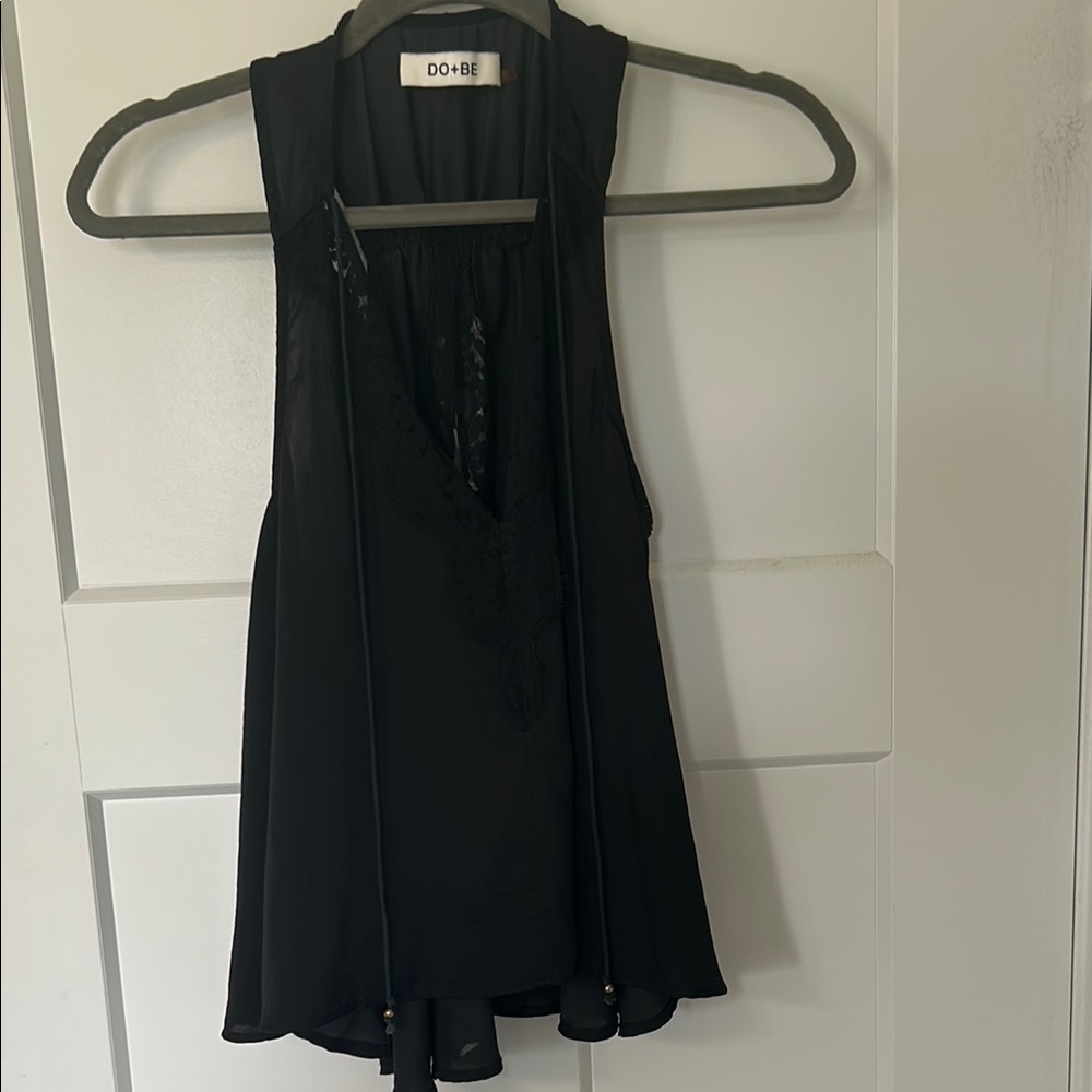 DO+BE Elegant Black Lace Tank Top